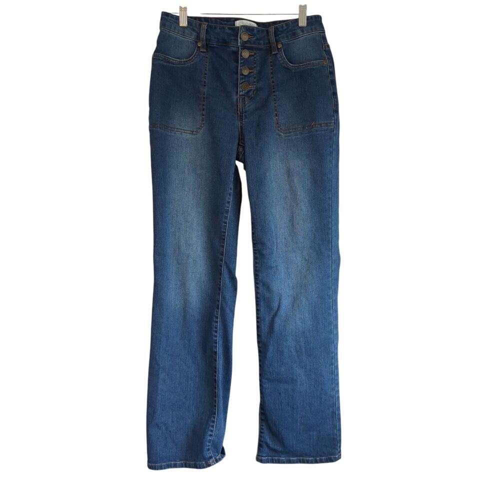 Daily Thread Women's Size 6 Blue Straight Medium Wash Cotton Blend Stretch Jean